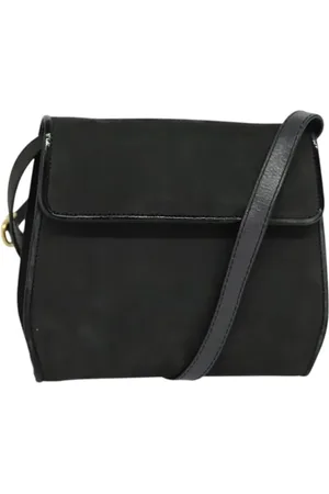Salvatore Ferragamo Pre-owned, Dame, Sort, ONE SIZE, Uld, Pre-owned Ruskind skuldertasker