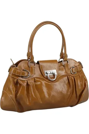Salvatore Ferragamo Pre-owned, Dame, Brun, ONE SIZE, Uld, Pre-owned Canvas skuldertasker