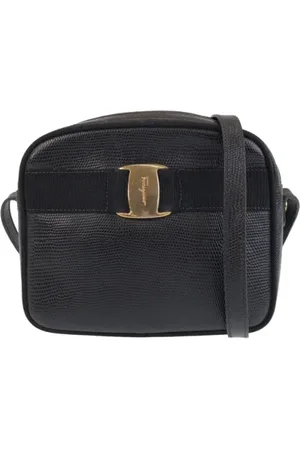 Salvatore Ferragamo Pre-owned, Dame, Sort, ONE SIZE, Uld, Pre-owned Laeder crossbody-tasker