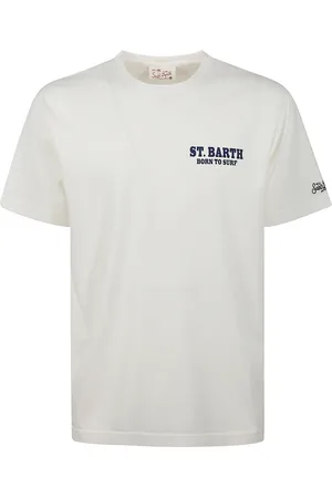 MC2 SAINT BARTH Top, Herre, Hvid, L, Bomuld, Hvid Bomulds T-shirt med Logo Print