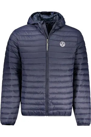 North Sails Jakke, Herre, Blå, 2XL, Uld, Blå hættetrøje med lynlås