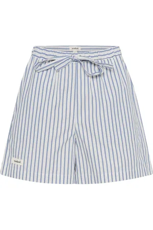 Soaked in Luxury Shorts, Dame, Blå, M, Bomuld, Blå Stribet Shorts & Knickers