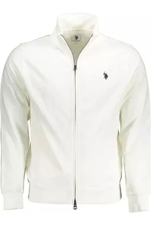 U.S. Polo Assn. Sweathshirts & Hoodies, Herre, Hvid, 3XL, Bomuld, Hvid Bomuld Zip-Up Sweater