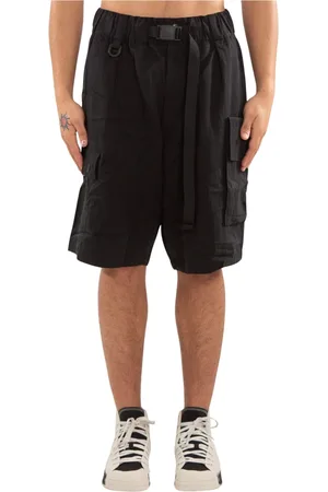 Y-3 Shorts, Herre, Sort, XL, Sorte Cargo Shorts i Vasket Twill