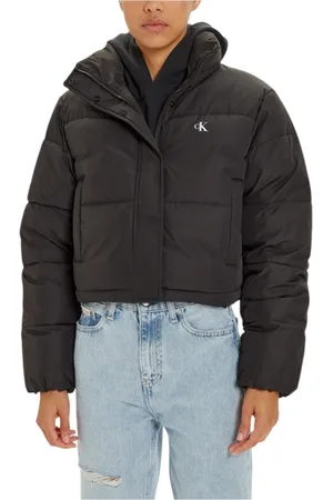 Calvin Klein Jakke, Dame, Sort, L, Uld, Sort Zip-Up Jakke med Lommer