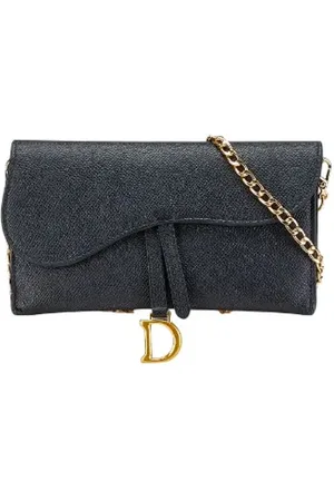 Dior Pre-owned, Dame, Sort, ONE SIZE, Uld, Pre-owned Laeder crossbody-tasker