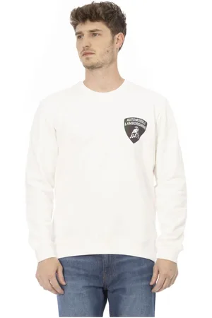 AUTOMOBILI LAMBORGHINI Sweathshirts & Hoodies, Herre, Hvid, L, Uld, Luksus Crewneck Sweatshirt