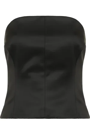 Khaite Top, Dame, Sort, XS, Bomuld, Silkeblanding Crop Top med Lynlås