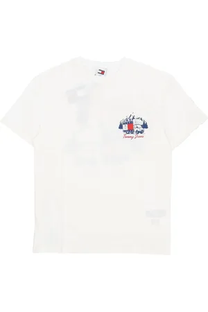 Tommy Hilfiger Top, Herre, Hvid, L, Bomuld, Udendørs Novelty Tee Hvid Bomulds T-shirt