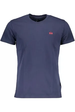 La Martina Top, Herre, Blå, L, Bomuld, Blå bomulds T-shirt