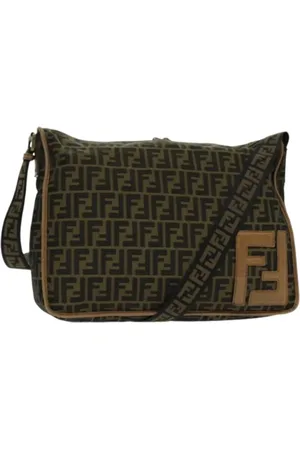Fendi Pre-owned, Dame, Sort, ONE SIZE, Uld, Pre-owned Canvas fendi-tasker