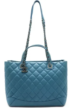 CHANEL Pre-owned, Dame, Blå, ONE SIZE, Tyl, Pre-owned Laeder chanel-tasker