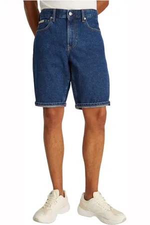 Calvin Klein Shorts, Herre, Blå, W34, Uld, Stilfulde Bermuda Shorts til Mænd