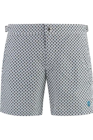 Alexander McQueen Badetøj, Herre, Hvid, M, Uld, Meshforede badeshorts med sideslidser
