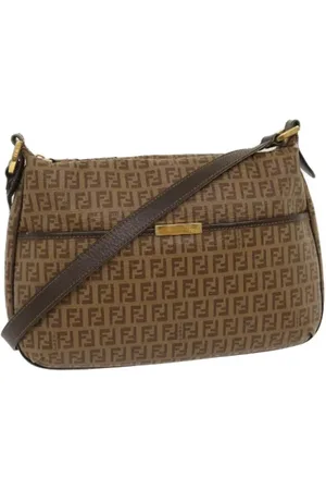 Fendi Pre-owned, Dame, Brun, ONE SIZE, Uld, Pre-owned Canvas fendi-tasker