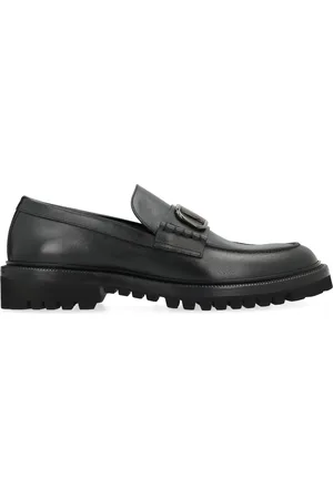 VALENTINO GARAVANI Sko, Herre, Sort, 41 EU, Læder, Læder Loafers med Vlogo Detalje