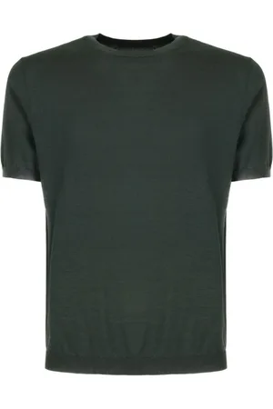 KANGRA CASHMERE Top, Herre, Grå, S, Bomuld, Grå Silke Bomuld Crew Neck Sweater
