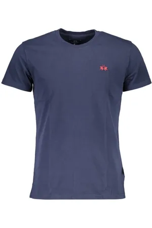 La Martina Top, Herre, Blå, M, Bomuld, Elegant bomuldst-shirt med broderi