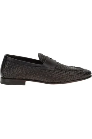 santoni Sko, Herre, Sort, 41 EU, Læder, Gradient Penny Loafers