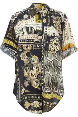 Isabel Marant Bluser & Skjorter, Dame, Flerfarvet, S, Bomuld, Sort/Oker Bomuld Skjorte
