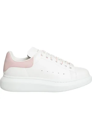 Alexander McQueen Sko, Dame, Hvid, 41 EU, Oversized Sneakers med Sølv Logo Detalje