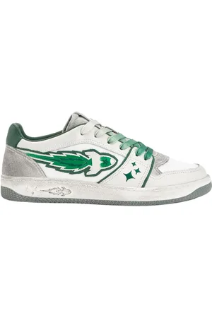 ENTERPRISE JAPAN Sko, Herre, Hvid, 41 EU, Hvide sneakers med grønne detaljer
