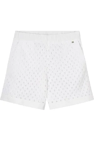 HERNO Shorts, Dame, Hvid, M, Hvid Bermuda Shorts med Tekstureret Stof