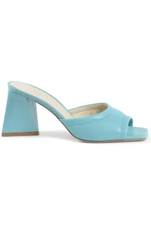 19V69 Italia Sko, Dame, Blå, 39 EU, Læder, Blå Læder Mid Hæl Sandal