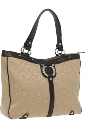 Salvatore Ferragamo Pre-owned, Dame, , ONE SIZE, Uld, Pre-owned Canvas skuldertasker