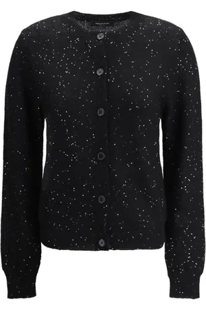 Fabiana Filippi Strik, Dame, Sort, M, Paillet Cardigan til elegante lejligheder