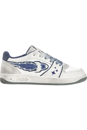ENTERPRISE JAPAN Sko, Herre, Hvid, 43 EU, Hvide Sneakers med Blå Detaljer