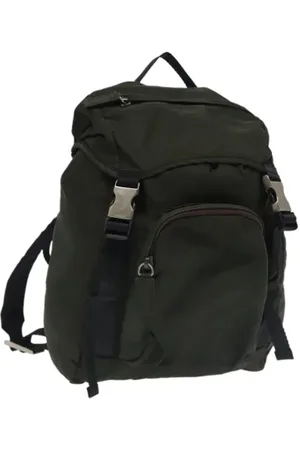 Prada Pre-owned, Dame, Grøn, ONE SIZE, Nylon, Pre-owned nylon rygsaekke
