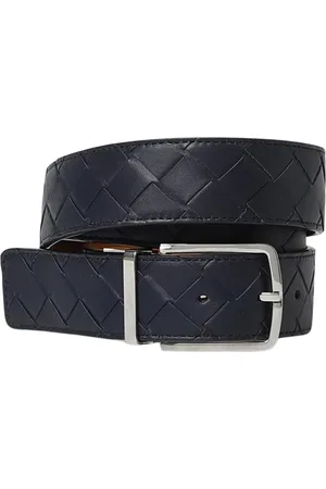 Bottega Veneta Tilbehør, Herre, Blå, 100 CM, Læder, Blå Vendbar Læderbælte