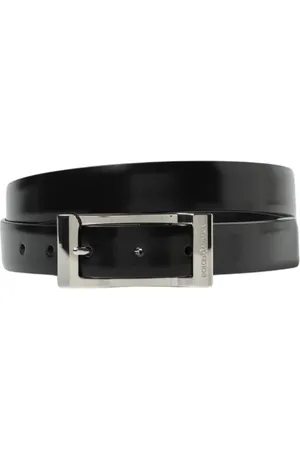 Dolce & Gabbana Tilbehør, Herre, Sort, 110 CM, Læder, Sort Læderbæltespænde