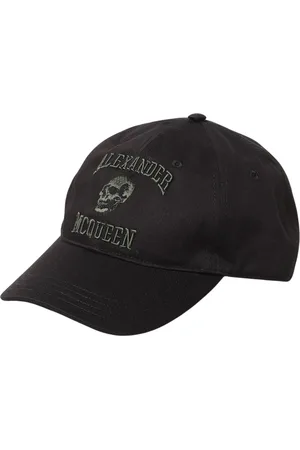 Alexander McQueen Tilbehør, Herre, Sort, M, Bomuld, Skull Broderet Baseball Cap