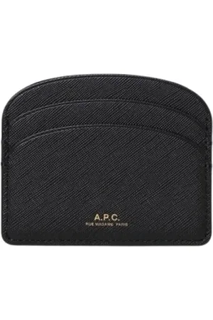A.P.C. Tilbehør, Herre, Sort, ONE SIZE, Læder, Sort Læderkortholder Pung