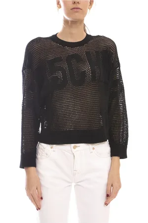 Moschino Strik, Dame, Sort, XS, Sort Blank Cord Sweater