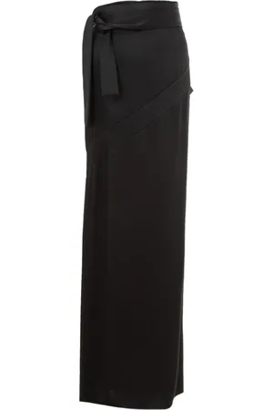 Tom Ford Nederdel, Dame, Sort, L, Satin, Lang Sort Satin Blyant Nederdel