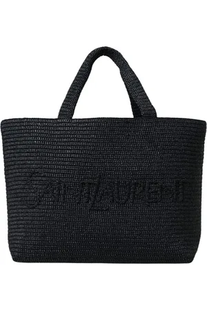 Saint Laurent Taske, Herre, Sort, ONE SIZE, Elegant Raffia Tote Bag til Mænd