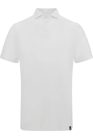 Boggi Milano Top, Herre, Hvid, L, Bomuld, Bomuld Crepe Jersey Polo Skjorte