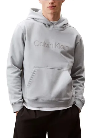 Calvin Klein Sweathshirts & Hoodies, Herre, Blå, S, Bomuld, Sporty Fleece Hoodie