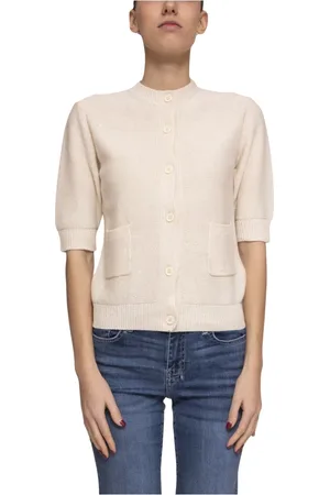 Fabiana Filippi Strik, Dame, , M, Uld, Vanilla Kvinders Sweater Stilfuldt Model