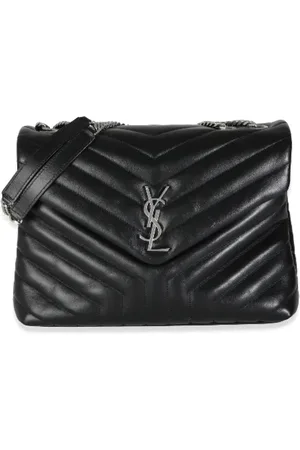 Saint Laurent Pre-owned, Dame, Sort, ONE SIZE, Uld, Pre-owned Laeder skuldertasker