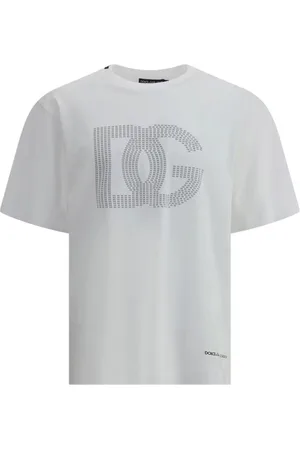 Dolce & Gabbana Top, Herre, Hvid, M, Bomuld, Maxi Logo T-shirt