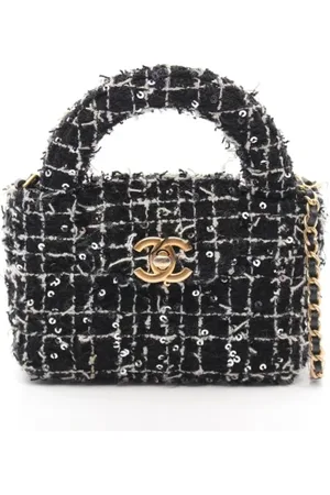 CHANEL Pre-owned, Dame, Sort, ONE SIZE, Uld, Pre-owned Canvas crossbody-tasker