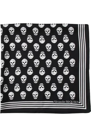 Alexander McQueen Tilbehør, Herre, Sort, ONE SIZE, Silketørklæde med kranieprint
