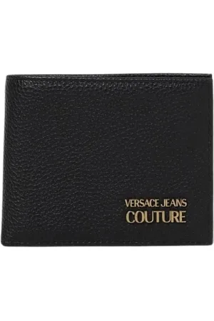 VERSACE Tilbehør, Herre, Sort, ONE SIZE, Læder, Kornet Læder Bifold Pung