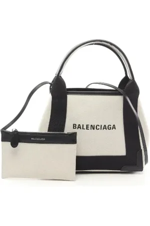 Balenciaga Pre-owned, Dame, Sort, ONE SIZE, Uld, Pre-owned canvas håndtasker