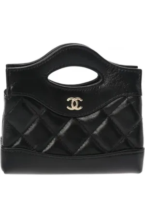 CHANEL Pre-owned, Dame, Sort, ONE SIZE, Tyl, Pre-owned Laeder chanel-tasker