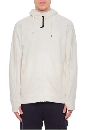 C.P. Company Sweathshirts & Hoodies, Herre, Hvid, S, Bomuld, Grå ZipUp Hoodie Goggle Activewear